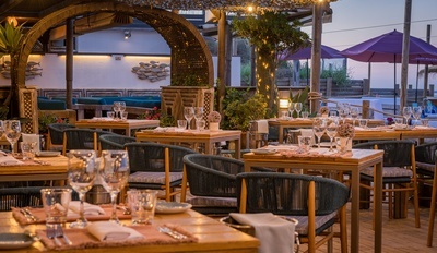 The Beach House Elviria beachfront restaurant with sea views and relaxed Mediterranean atmosphere